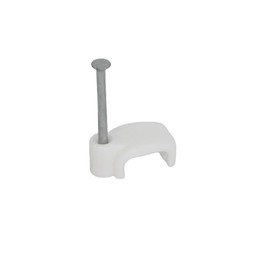 REULIN T&E 2.5mm Cable Clips 10 x 5 With 2.7 Cm Long Pin, for Outdoor and Indoor Use, 100 Pack of Wire Management Clips (White, 2.5mm - T&E)