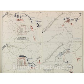 Historic 1959 Wall Map - The West Point Atlas of American Wars - Atlanta Campaign,Battles of Peachtree Creek,Atlanta, Ezra Church, July-Aug. 1864 24in x 18in