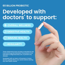 LOUDSAY Probiotics 60 Billion CFU - 10 Strains - Immune, Digestive & Gut Health - Supports Occasional Constipation, Diarrhea, Gas & Bloating - for Women & Men - 60 ct