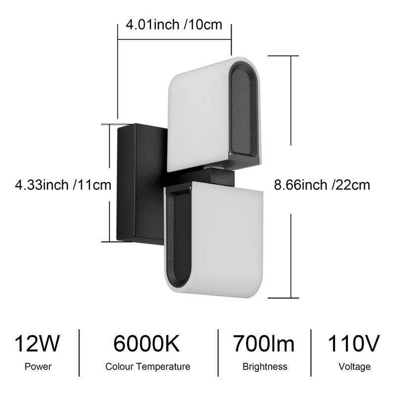 Aipsun Black Wall Sconces Hardwired Modern LED Sconces Wall Lighting