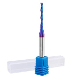 Mesee Carbide CNC Router Bit 1/4 Inch Shank 1/8 Inch Cutting Diameter 1 Inch Cutting Length Nano Blue Coated Spiral Upcut 2 Flute End Mill Router Bit for Wood Mortises Carving Edge Trimming
