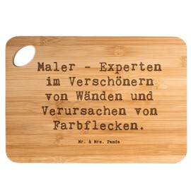 Mr. & Mrs. Panda Bambus - Schneidebrett Spruch Maler - Experten im Verschönern von Wänden und Verursachen von Farbflecken. - Geschenk,