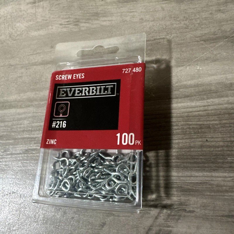 Everbilt #216 Zinc-Plated Steel Screw Eye (100-Piece per Pack)