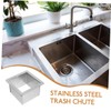 Ipetboom Stainless Steel Trash Chute Grommet Square Countertop Waste Disposal