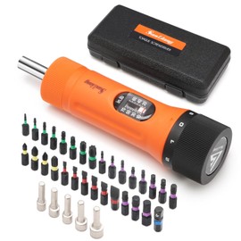 Sanliang 36Pcs Torque Screwdriver Wrench Driver Set 10-70 Inch Pounds lbs with 29 S2 Bits，5 Drive Sockets ，1/4" Socket Adapter for Maintenance,Tools, Bike Repairing and Mounting
