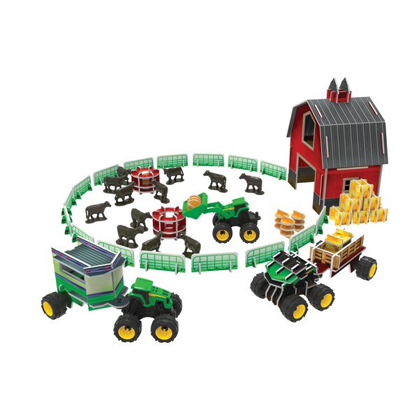 TOMY John Deere Buildable Farm Toy Play Set with Tractor