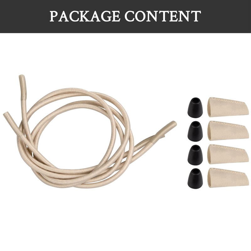 Endoto Shoelaces for Hey Dude Elastic Strings Replacement Laces Shoes(Color:Beige,Size:12Inch)