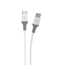 Scosche CC4WG-SP Strikeline USB-C to USB-C Sync Charging Cable, 4 Feet, White/Gray
