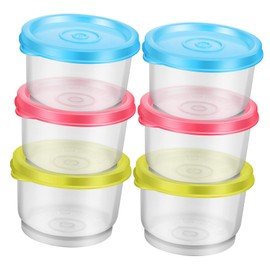 NOLITOY 6pcs Small Crisper Box Reusable Meal Charcuterie Food Containers with Lids Dips Mini Airtight Small Containers with Lid Condiment Snack Food Storage Containers Plastic re-usable