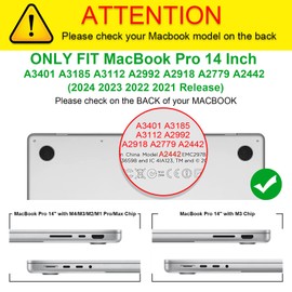 Fintie Case for MacBook Pro 14 Inch A3112 A3185 A3401 A2992 A2918 A2779 A2442 (2024 2023 2022 2021 Release) - Matte Coated Hard Shell Cover with Soft TPU Frame Bumper, Frost Black