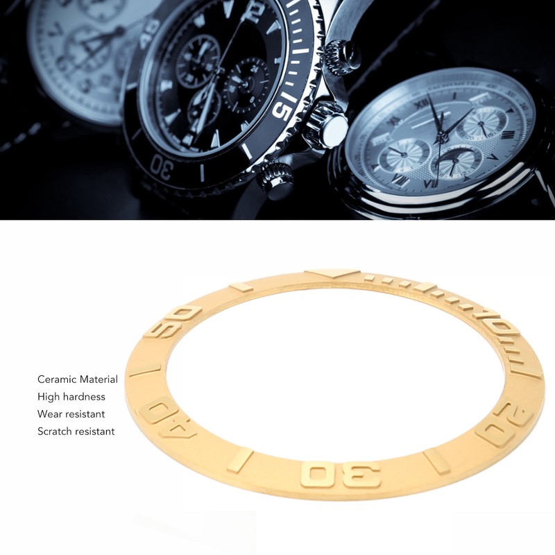 Watch Bezel Insert 38mm Ceramic Embossed Digit Watch Bezel Ring