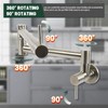 ST.Thomas Pot Filler Faucet Brushed Nickel Finish Commercial Wall Mount