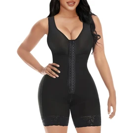 YIANNA Shapewear for Women Tummy Control Full Body Shaper Fajas Colombianas Bodysuit Butt Lifter Post Surgery Zipper Crotch Black 7275 3XL