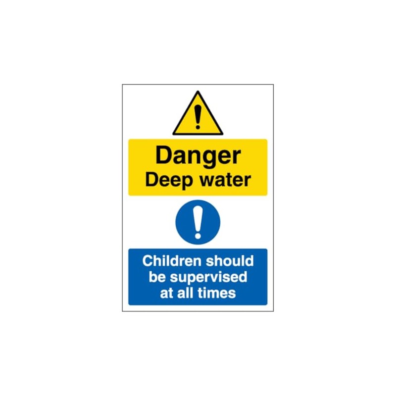 V Safety Danger Deep Water Children Should Be Supervised At