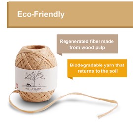 Hamanaka Eco Andaria 5-Ball Set – 100% Rayon Tape Yarn for Crochet and Knitting, Biodegradable, Lightweight for Summer Hats, Bags, and DIY Crafts (Light Beige)