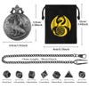 Mini DND Dice Set with Steampunk Dragon Pocket Watch Shell