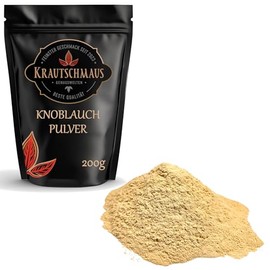 Krautschmaus Garlic Powder 200 g for Grilling, Seasoning and Cooking, Gently Dried and Finely Ground, Intensely Scented and Aromatic, No Additives
