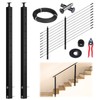 Muzata 3ft-6.5ft Cable Railing Kit 36" 2PACK Black Side Mount