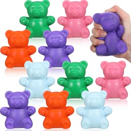 Meooeck 10 Pieces Bear Stress Relief Toys Sensory Fidget Toys Squeeze Stretchy Bear Toys Stress Relief Toys for Adults Kids for Party Favor Easter Basket Stuffers Funny Pressure Relief Gifts