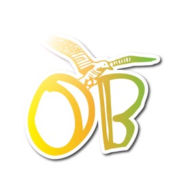 OB Ocean Beach Seagull San Diego Sticker - Yellow Green - 3" x 3" - Waterproof