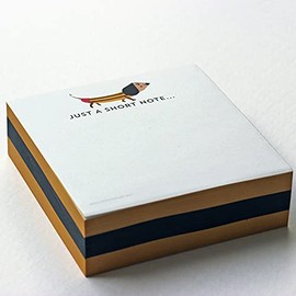 Dachshund (Short Note) Sticky Note Cube - 3 3/8" x 3 3/8" x 1" (86mm x 86mm x 25mm)