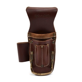 Style N Craft 98016 5 Pocket Pliers & Hammer Holder in Dark Tan Top Grain Leather