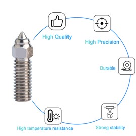 HIKUDIY 10PCS Extruder Nickel Plating Copper Alloy Nozzles Kit, High Speed 0.4mm 3D Printer Parts High Temperature Wear Resistance Hot End Nozzle Kit for Creality K1, K1 Max