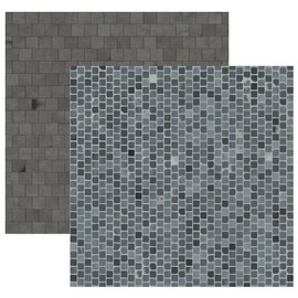 Cobbled Street & Concrete Floor Pattern Modelling Card - Double Sided - 00 Scale 170gsm Thick Backing Paper 4X A4