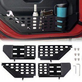 JHD-TOGO Metal Front Door Pocket Storage Box Compatible with Jeep Wrangler JL JLU 4XE JT 2018-2024 2025 Door Storage Organizer Accessories , 1Pair