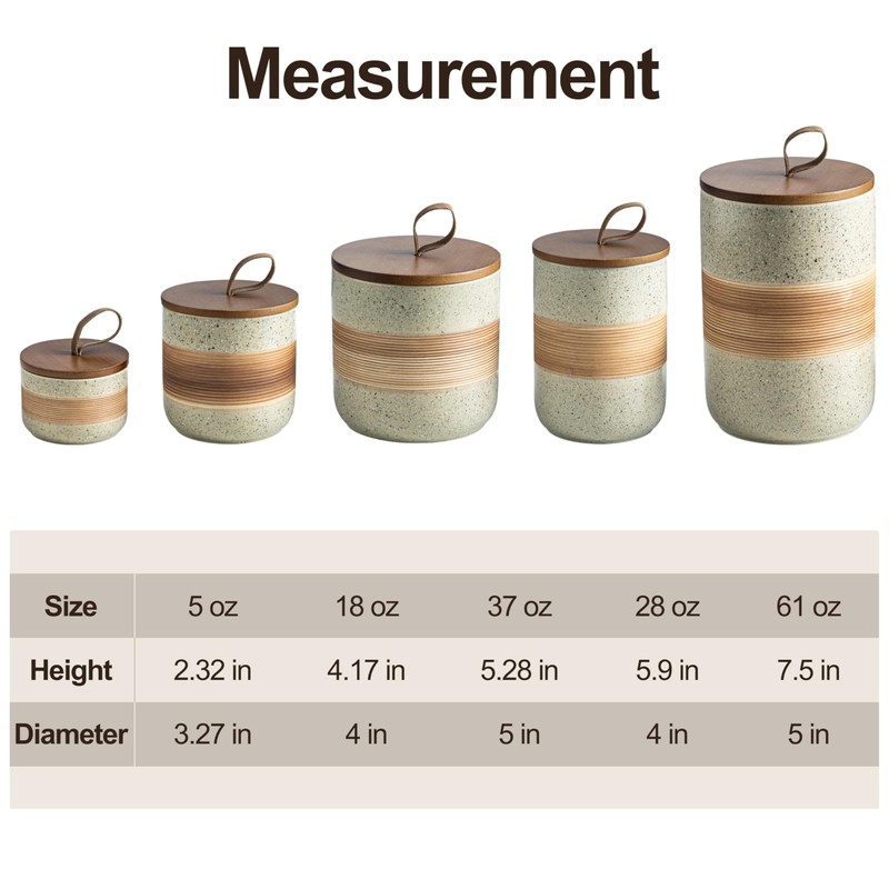 Miamolo Ceramic Jar with Lid Airtight, Coffee Container Kitchen Food