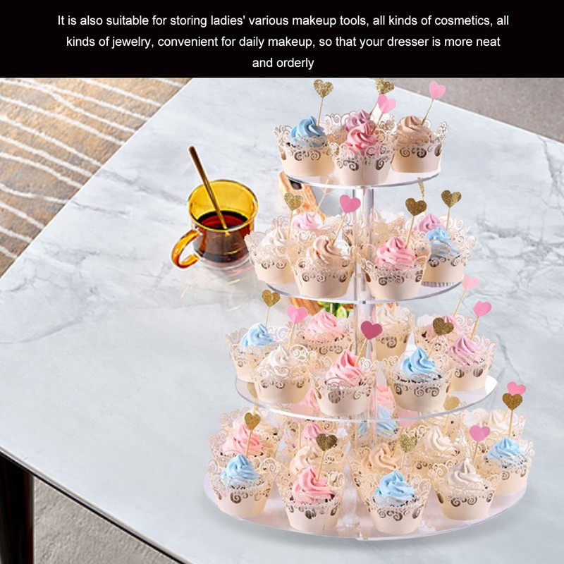 Cupcake Stand Multi Round Tiers Transparent Acrylic High Stability Cupcake