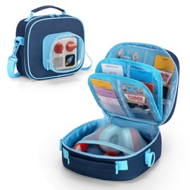 LoDrid Carrying Case Compatible with Yoto Mini (2024 Edition), Travel Storage Bag for Audio Player with Adjustable Shoulder Strap for Player Cards and Accessories, Blue, Bag Only