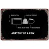 YTOMEAT Funny retro tin sign Anatomy of A Pew Pewer