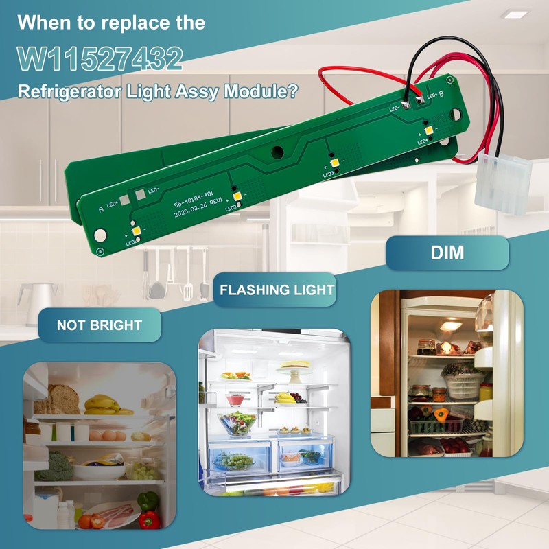 W11043011 W10866538 Refrigerator LED Light By Cenipar Compatible with Maytag
