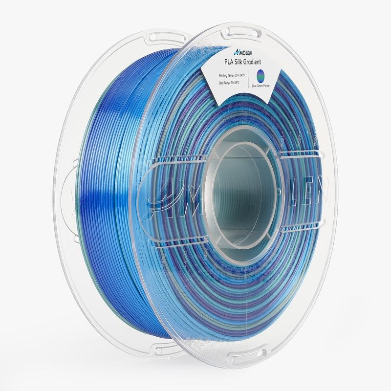 Amolen Silk Shiny Gradient PLA Filament, 1.75mm:_Silk Gradient Blue Green