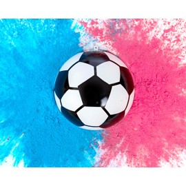 Gender Reveal Soccer Ball with Powder | Exploding Soccer Balls Kit | Includes Pink and Blue Colour Packs + Soccer Ball Shell