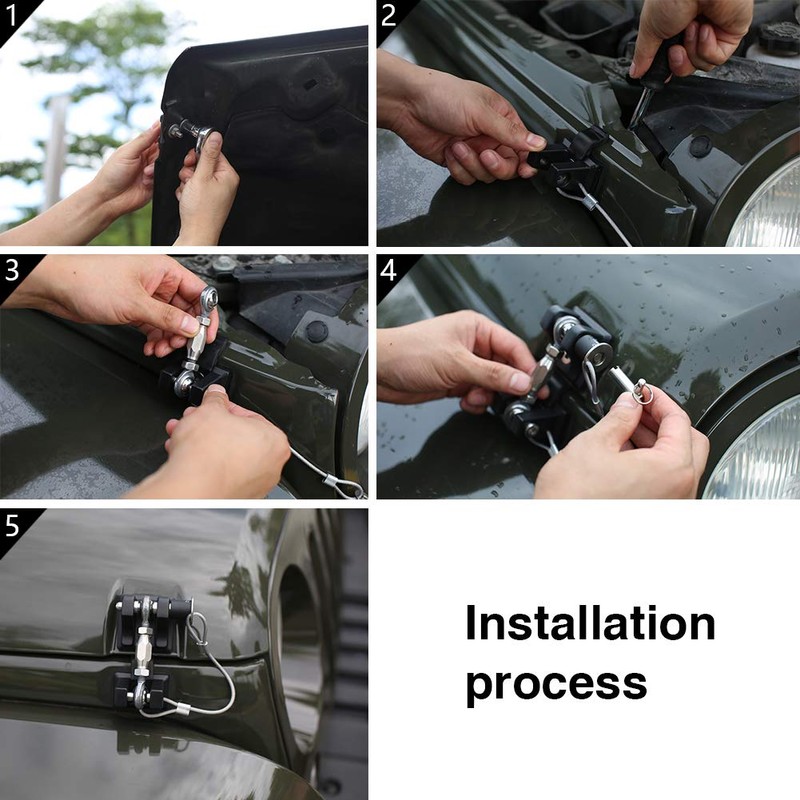 Sukemichi JK Hood Latches for Jeep, Locking Hood Latch for