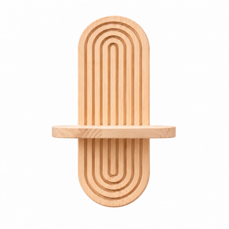 Boho Wooden Wall Shelf for Display & Storage – Single