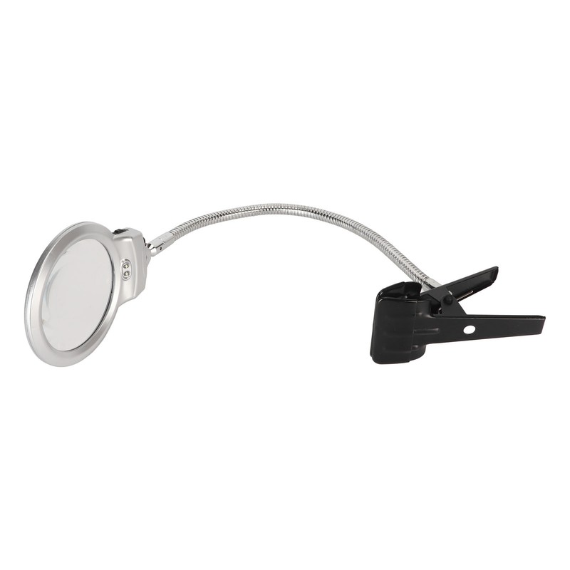 Clamp Magnifying Glass 2X and 6X Dual Lens Flexible Hose