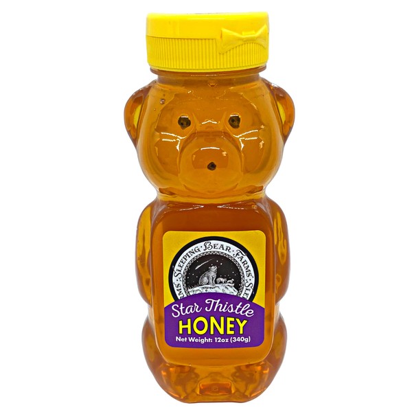 Star Thistle Honey Bear - Pure Michigan Honey, Unpasteurized, Unblended, No Additives - 12oz