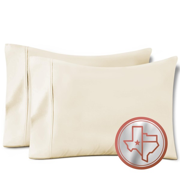 TEXAS LINEN CO. 100% Egyptian Cotton Pillow Cases Set of