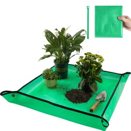 Onlysuki - Estera de trasplante para cuidado de plantas de interior, estera portátil para macetas, regalos de jardinería para mujeres y hombres, 26.8 x 26.8 pulgadas