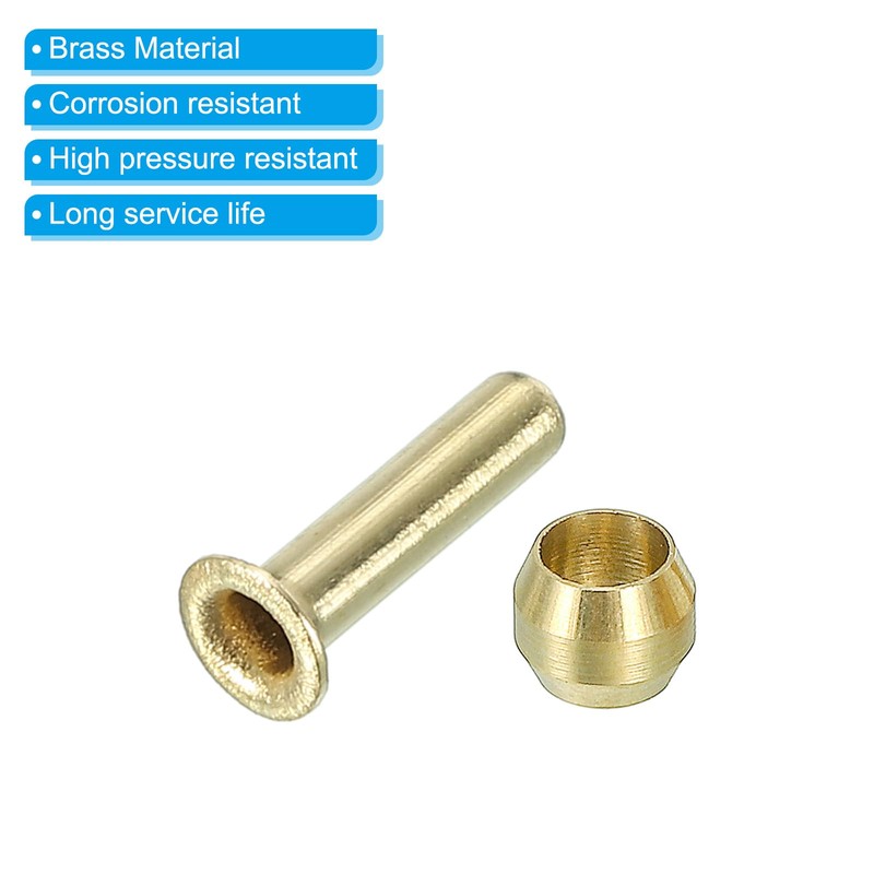 PATIKIL 4mm Tube ID Compression Assortment Kit, 15 Set Brass