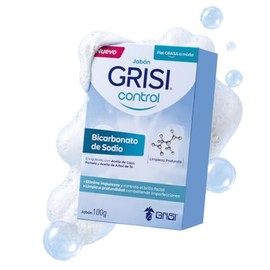 Jabón Facial Grisi Control Bicarbonato de Sodio 100 g. - Para Piel Grasa, Mixta o Con Acné, Elimina Impurezas, Controla el Brillo, Hipoalergénico de  
