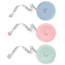 KISUOMAOYI 3 PCS 60inch/150cm Measuring Tape for Body Measurements, Retractable Sewing Fabric Tailors Tape Measure Dual Sided for Measure Length, Chest, Waist(Green & Blue & Pink)