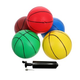 KONTONTY 6pcs Mini Basketballs Set with Pump Soft Indoor Balls for Replacement Balls for Mini Hoops for Parties and