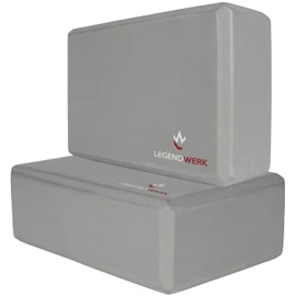 Legendwerk® 2 x Yoga Block Robust and Non-Slip - Yoga Block Double Pack for Pilates, Meditation, Fitness - Yoga Accessories for Beginners and Advanced Users (Grey)