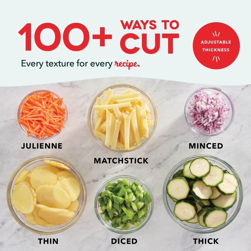 DASH Safe Slice® Mandoline Slicer, Julienne + Dicer for Vegetables,