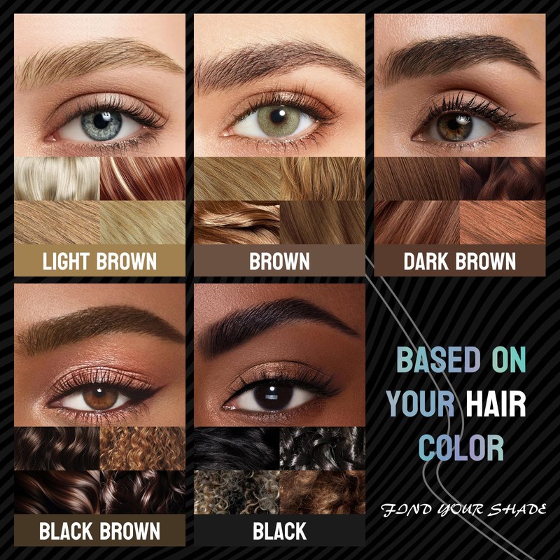 2-in-1 Dual-Ended Eyebrow Pencil, Microblading Eyebrow Pencil with 2 Fork