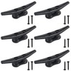 BALAVA 4 inch Electrophoretic Coated Black Dock Cleats, Boat Cleat